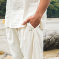 Men Yoga Pants and Yoga Top Set White -Tejas