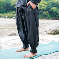 Men Yoga Pants and Yoga Top Set Black -Prithvi