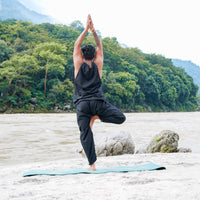 Men Cotton Yoga Pants Black -Tejas