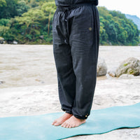 Men Cotton Yoga Pants Black -Tejas