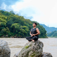 Men Cotton Yoga Pants Black -Tejas