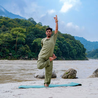 Men Cotton Yoga Pants Green -Sattva