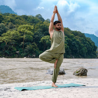 Men Yoga Pants and Yoga Top Set Green -Tejas
