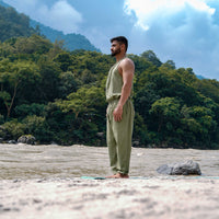 Men Yoga Pants and Yoga Top Set Green -Tejas