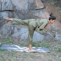Pastel green cotton yoga trousers for women ‚Äì eco-style