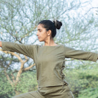 Women Cotton Yoga top Green |AKISO