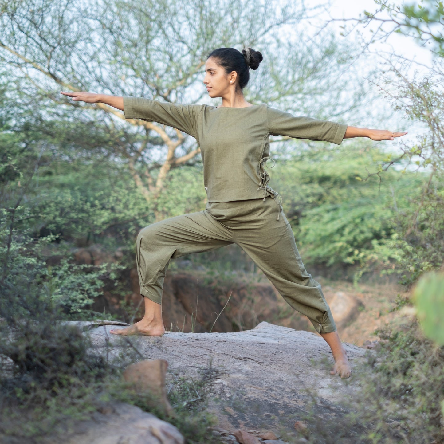 Chandra Yoga Top and Pant Set Green