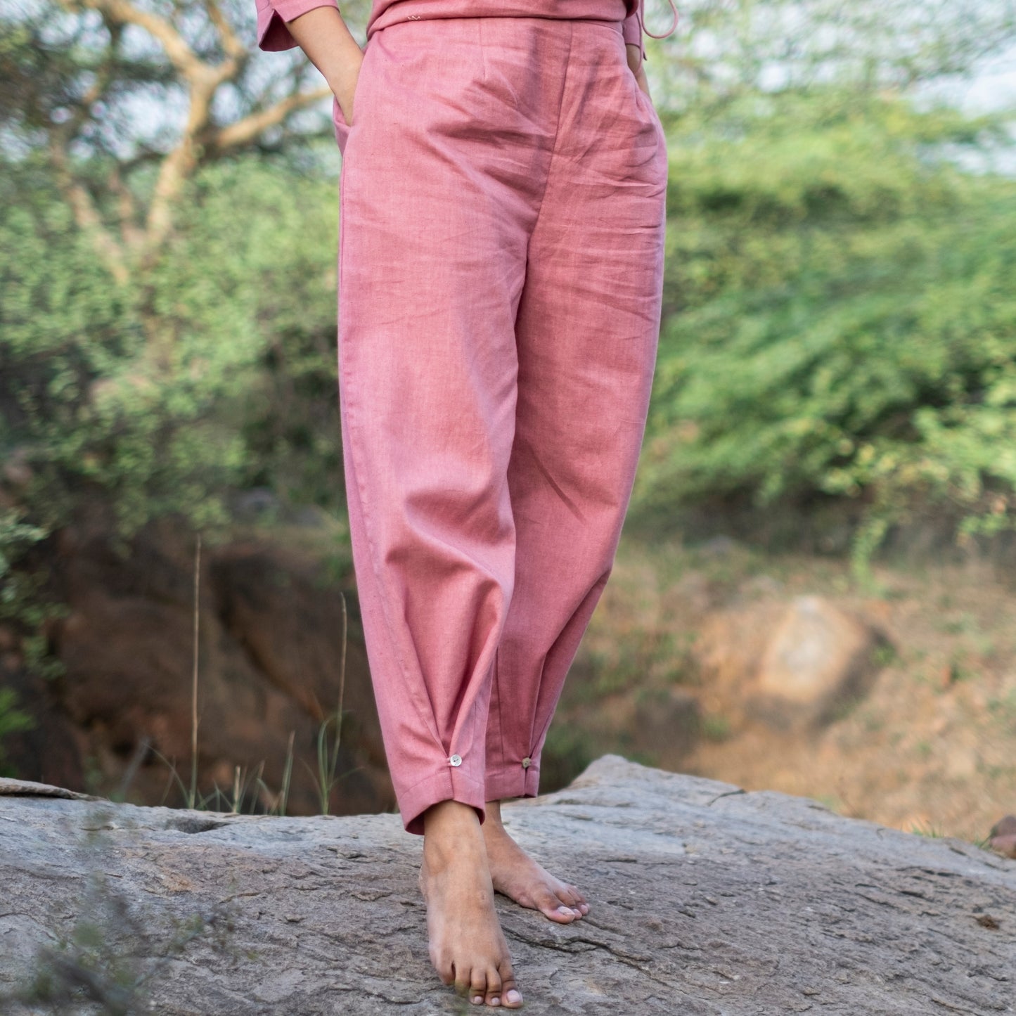 Chandra Yoga Top and Pant Set Pink