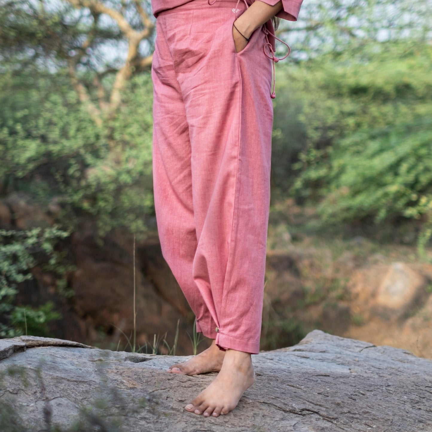 Chandra Yoga Top and Pant Set Pink