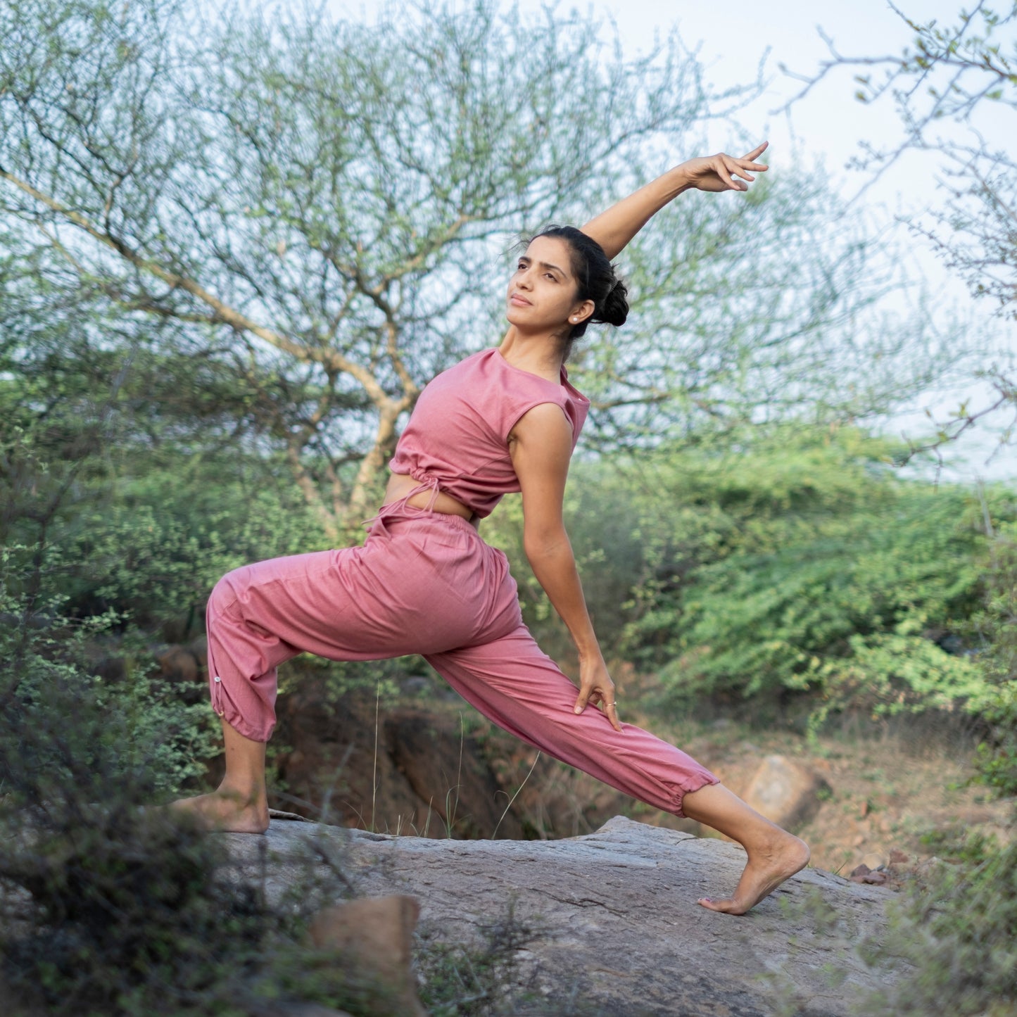 Ananda Yoga Top and Pant Set Pink