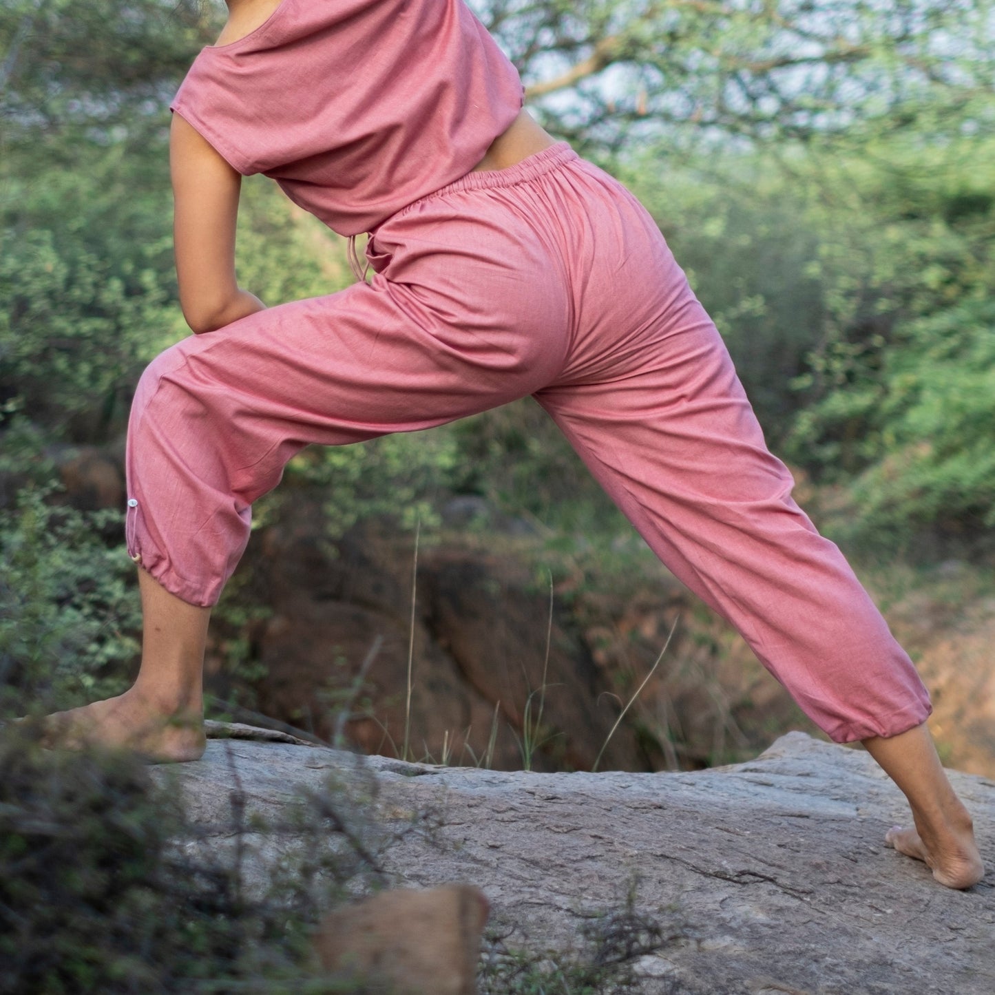 Ananda Yoga Pant with string pull Pink