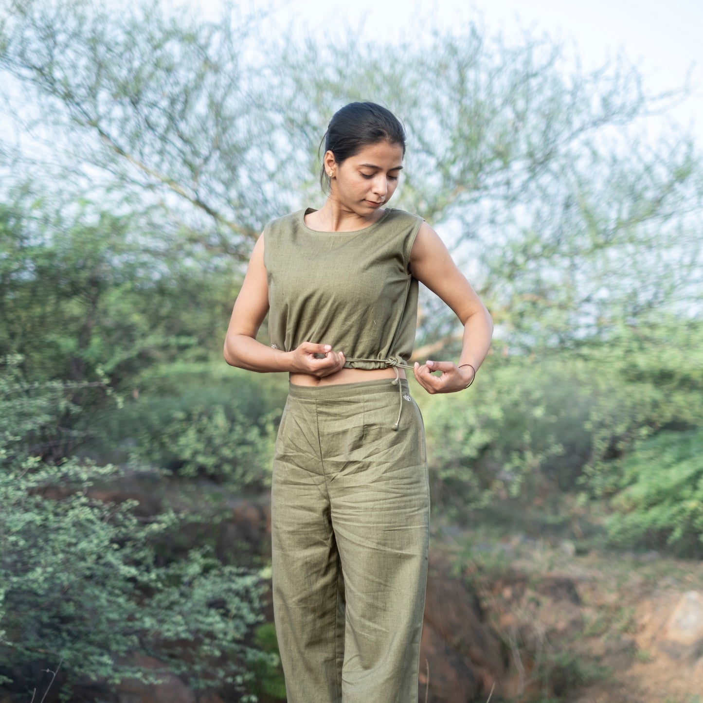 Ananda crop Yoga top - Green