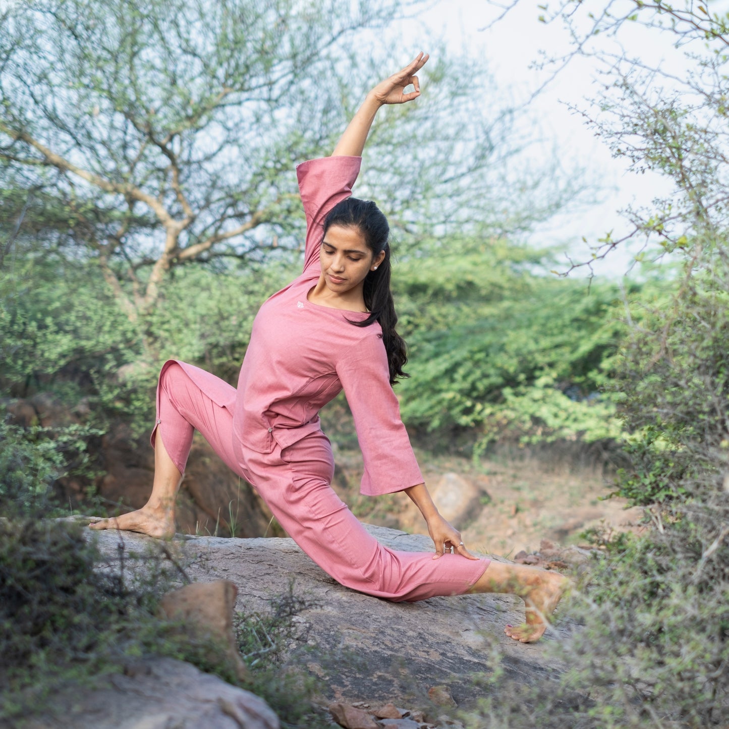 Surya Yoga Top and Pant Set Pink