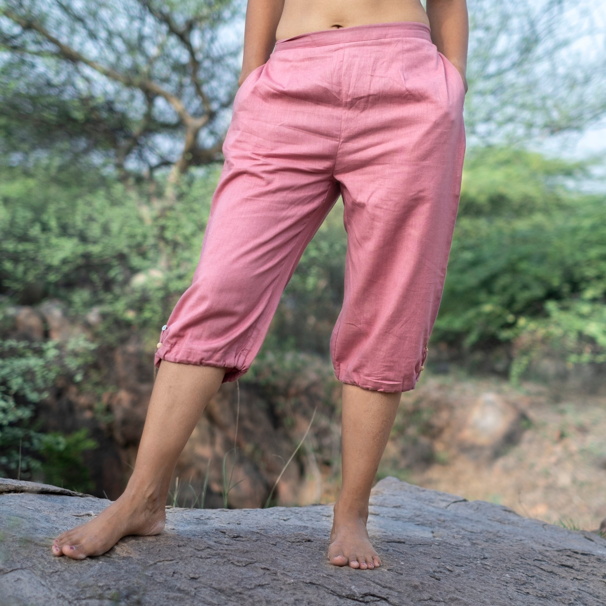 Women Cotton Yoga Pants Pink -Prana –