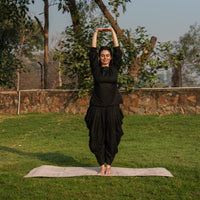 Women Cotton Yoga Pants and Yoga Top Set Black -Buddhi
