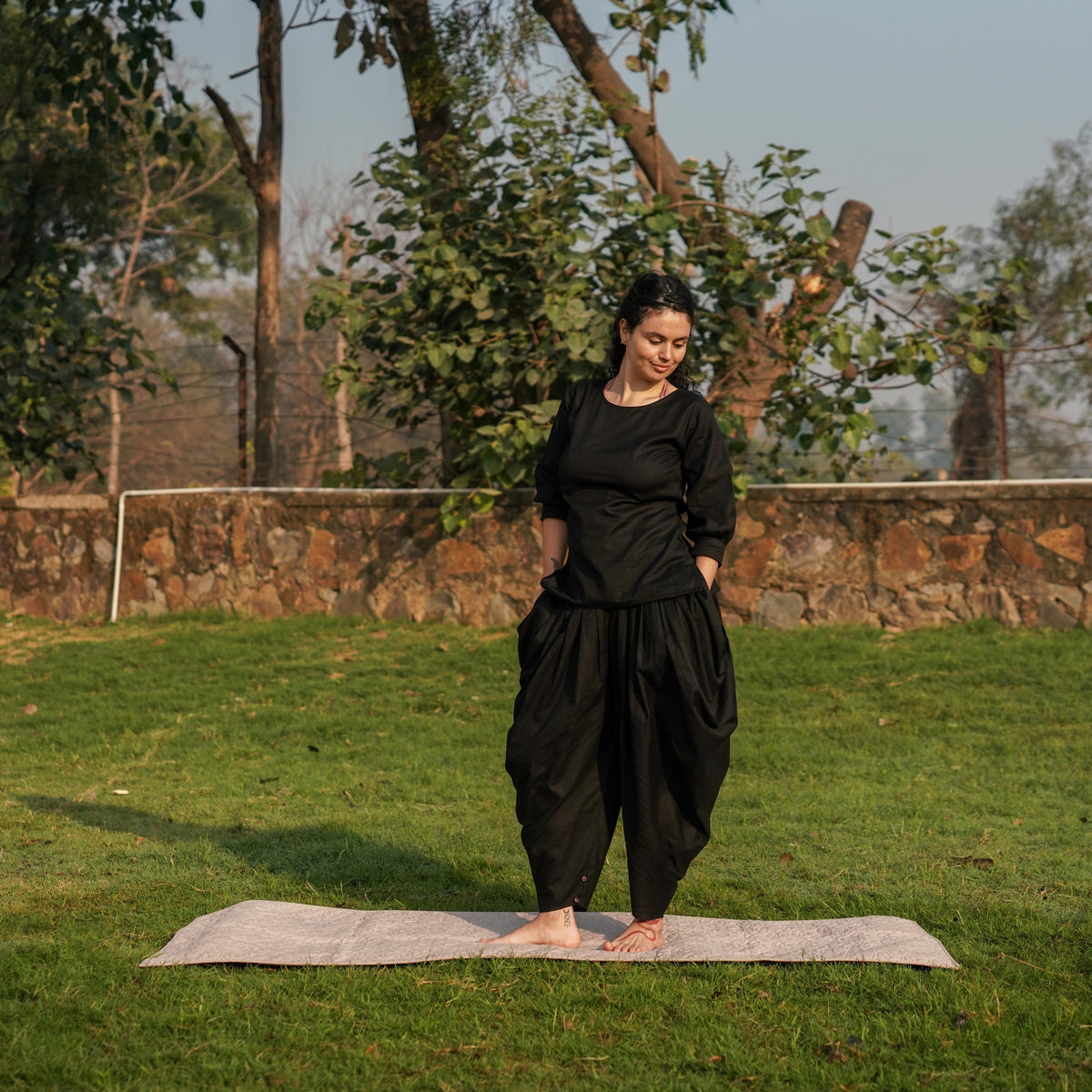 Women Cotton Yoga Pants Black -Buddhi — view 10