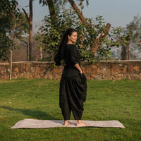 Women Cotton Yoga Pants Black -Buddhi