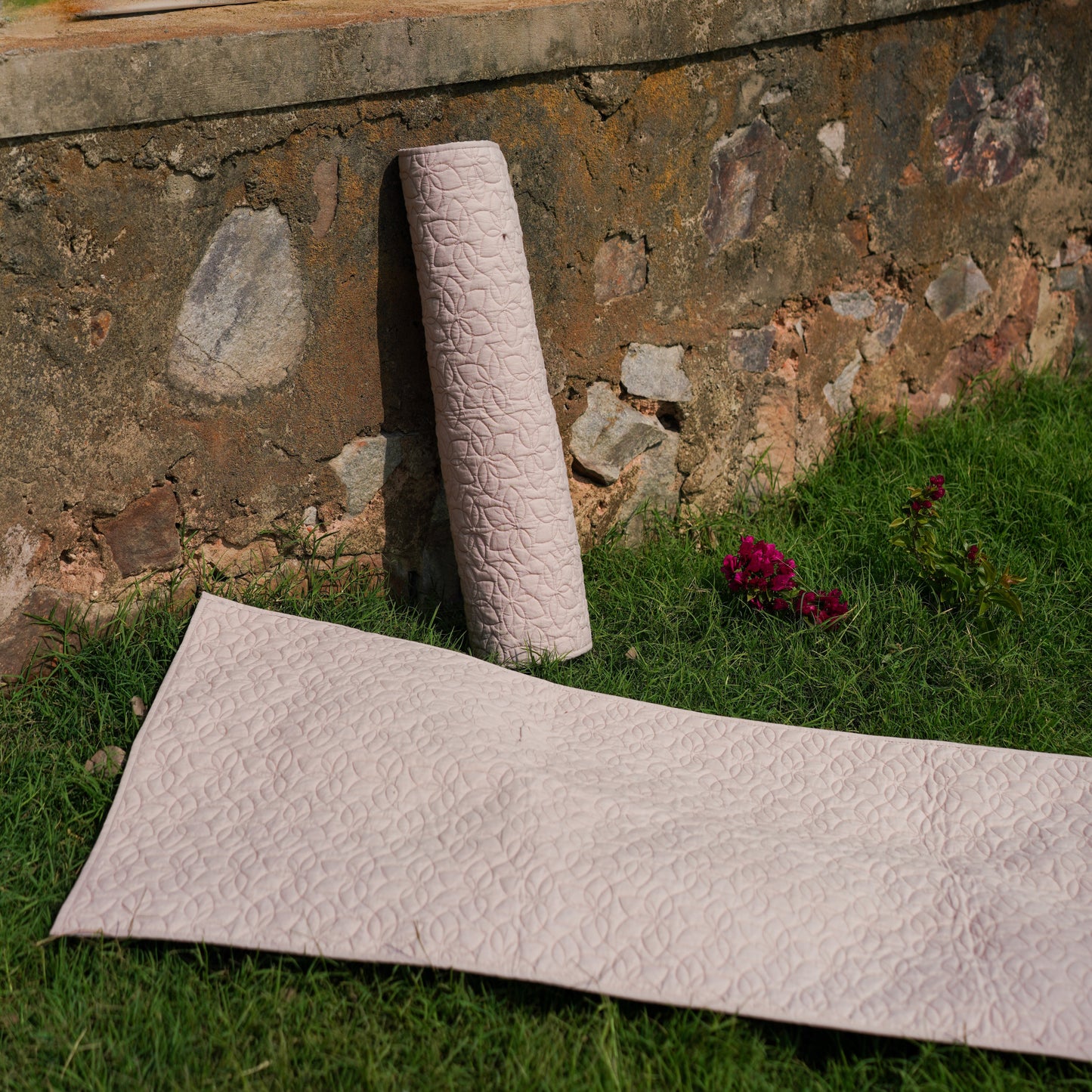 Padma Cotton Yoga Mat in Pink