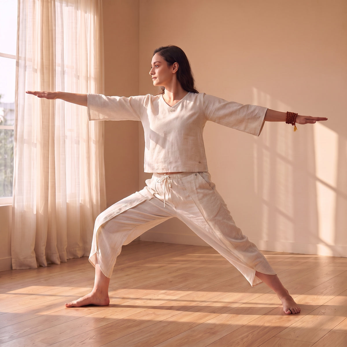 Women Cotton Yoga top White -Surya –