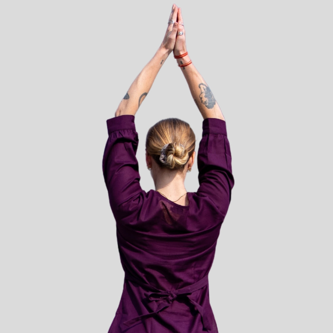 Women Cotton Yoga Top Purple -Buddhi