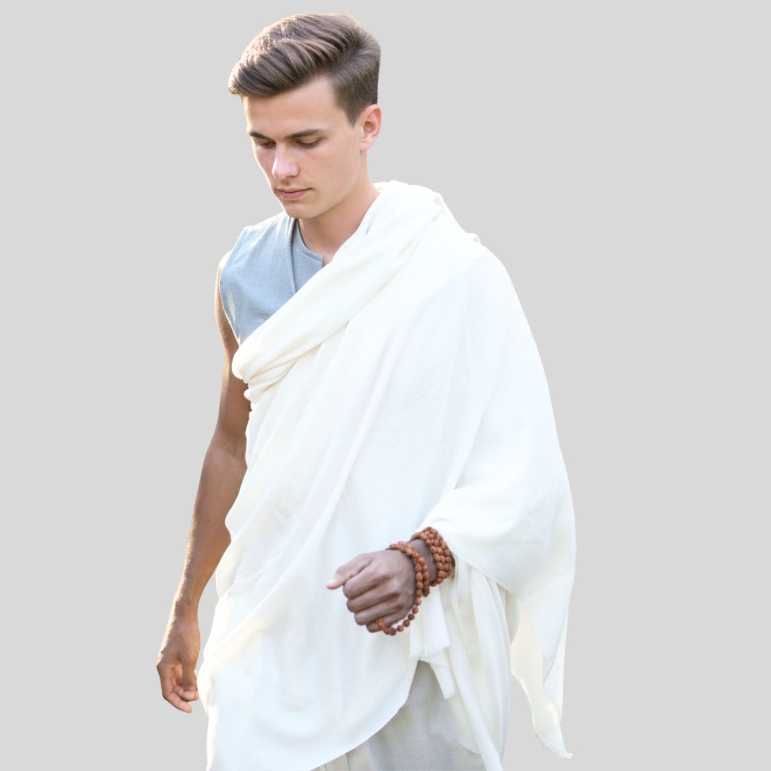 Urja Meditation Shawl in Off White - Large