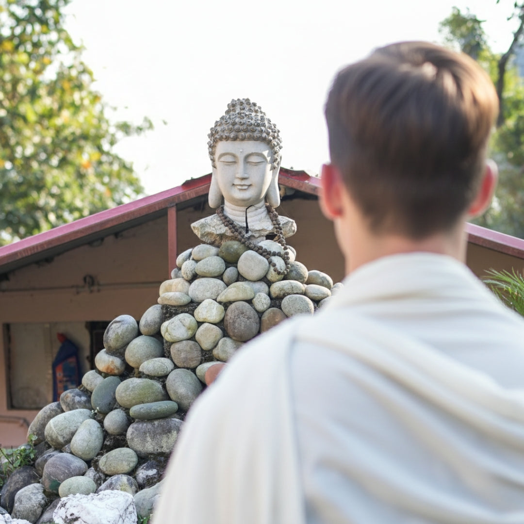 Urja Meditation Shawl in Off White - Large