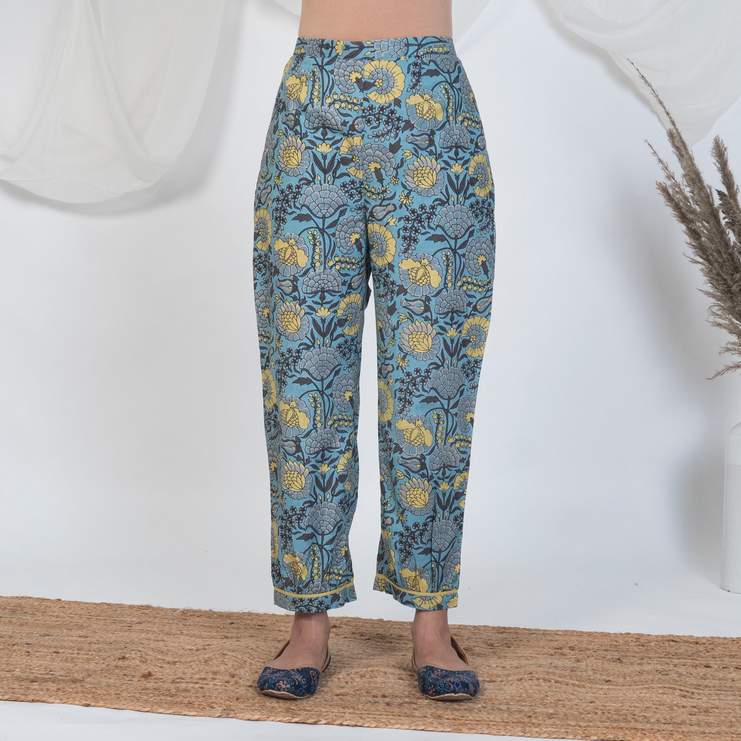 Irani Pants in Blue and Yellow