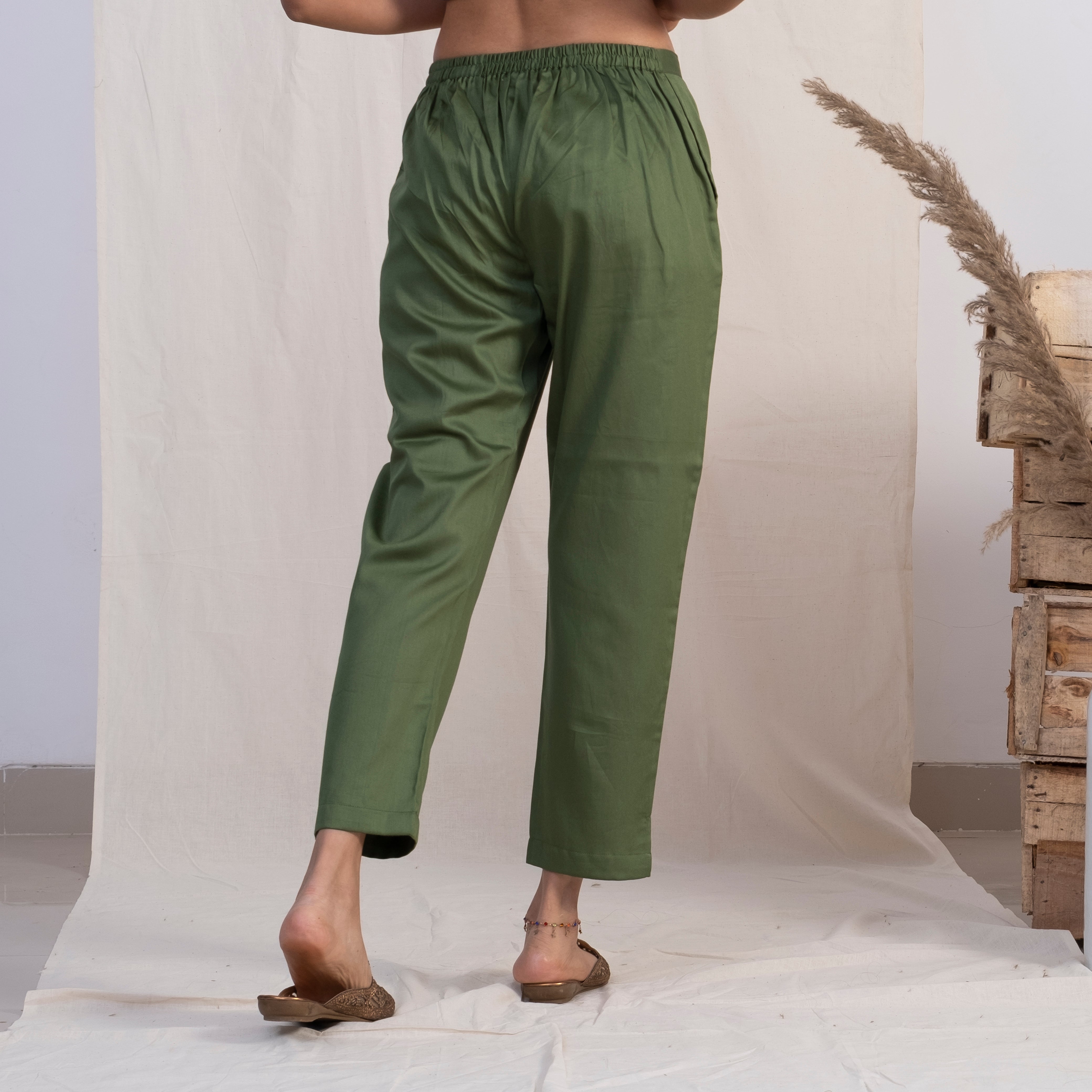 Buy Silver Solid Trousers Online - W for Woman