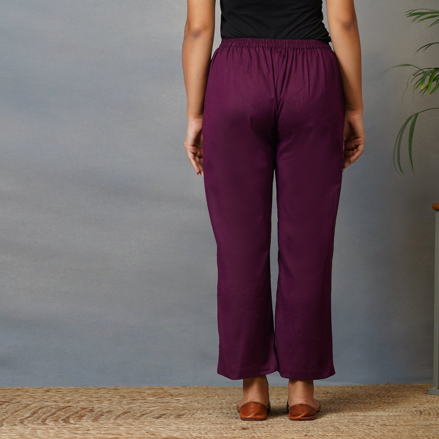 Cotton Flex Straight Mulberry (Purple) Pants