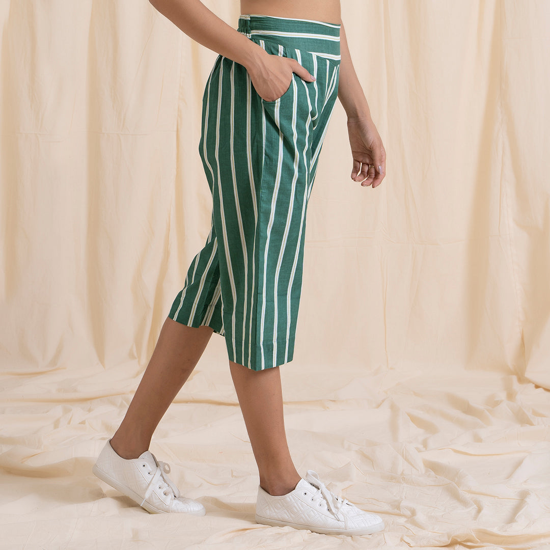 Culottes - Green Stripes