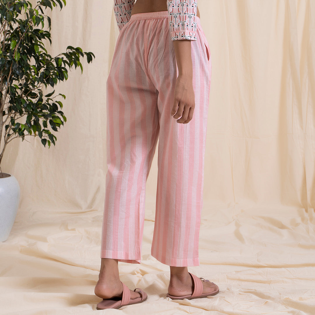 Straight Pajama Pants - Pink Stripes