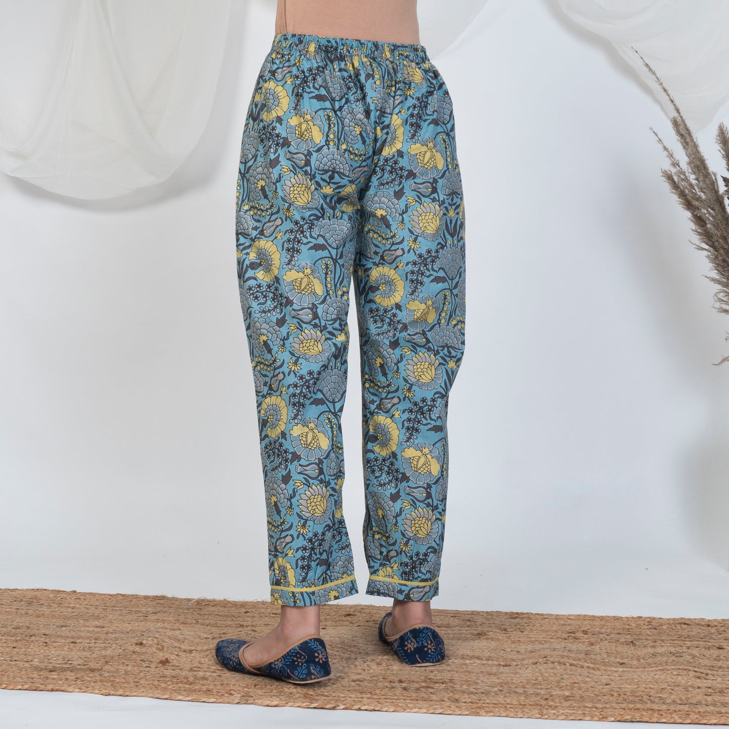 Irani Pants in Blue and Yellow