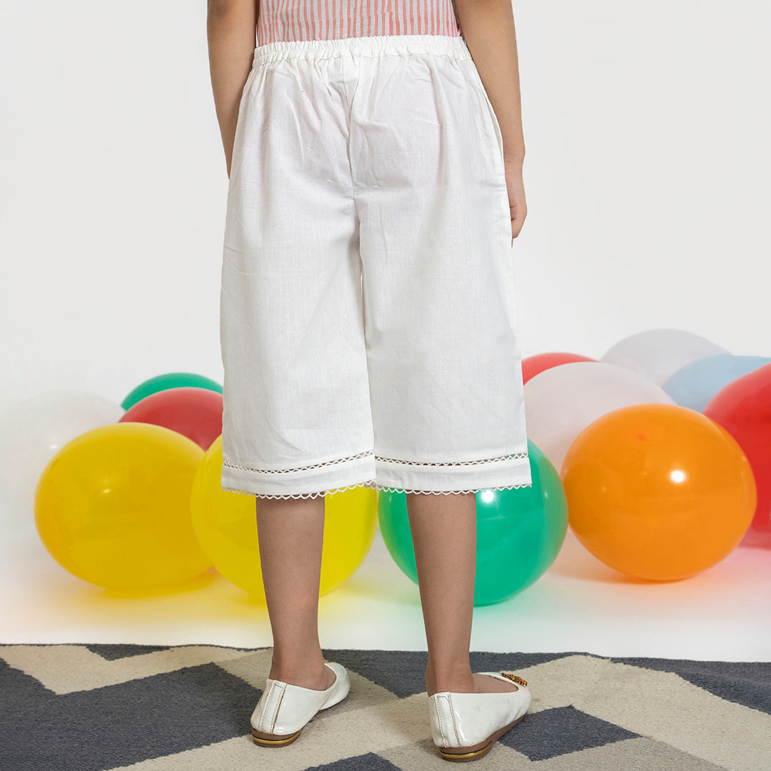 Knee Length culottes - White