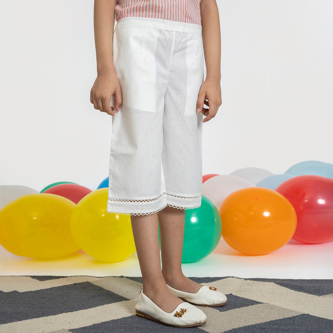 Knee Length culottes - White