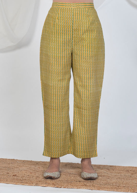 Stripped Yellow and Green Pyjama Pants