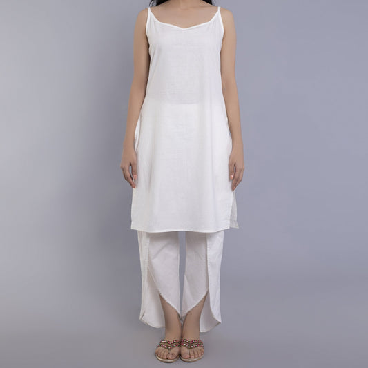 White Camisole Slip Cotton Long